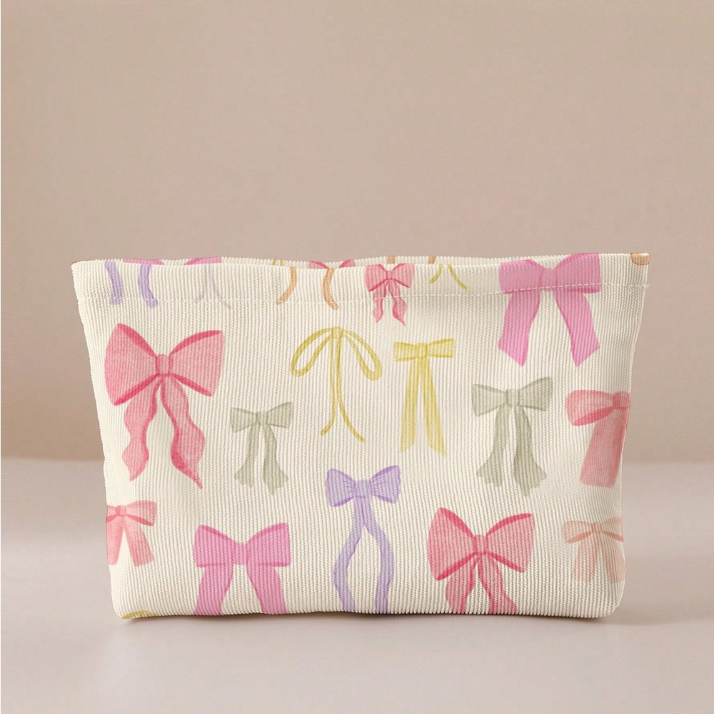 Colorful Bow Print Pouch
